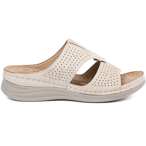 SEASTAR Light beige comfortable flip-flops with cutouts Cene