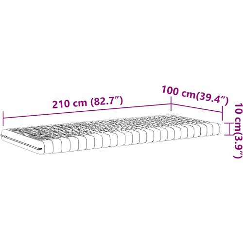  Madrac od pjene bijeli 100x210 cm 7 zona tvrdoća 20 ILD Slike