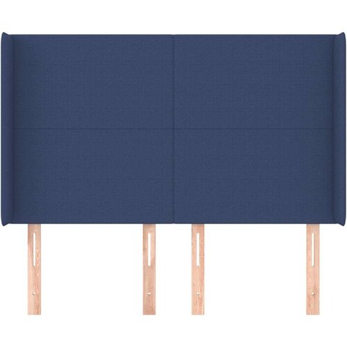  Uzglavlje s u&amp;scaron;ima plavi 147x16x118/128 cm od tkanine Slike