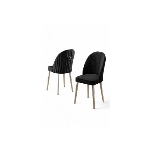 Hanah home Mara set stolica, 44x90x42 cm, 2 dijela, srebrno-crne boje Slike