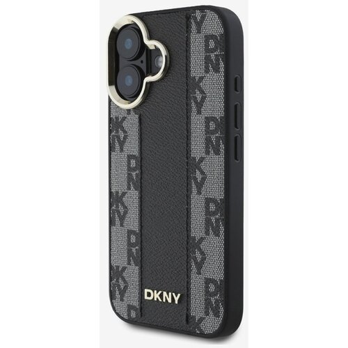 Dkny PU Leather Checkered Pattern Magsafe iPhone 16 Plus Black Ovitek za telefon Vijolična Slike