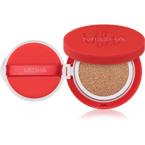 MISSHA Velvet Finish Cushion dolgoobstojni tekoči puder v gobici SPF 50+ odtenek #23 Neutral Medium Beige 15 g Slike