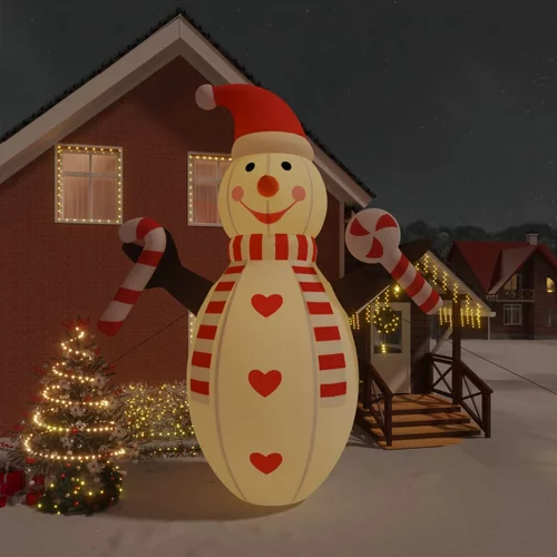 vidaXL Božični napihljiv snežak z LED diodami 630 cm