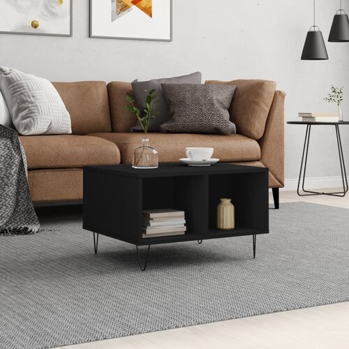 vidaXL Klubska mizica črna 60x50x36,5 cm inženirski les Cene