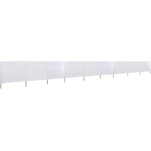  Vjetrobran s 9 panela od tkanine 1200 x 80 cm pje&amp;scaron;čano bijeli Slike