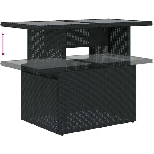  8-dijelni set vrtnih sofa od poliratana s jastucima crni Slike