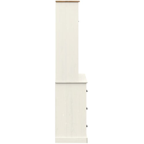  Visoka komoda VIGO bijela 78 x 40 x 175 cm od masivne borovine Slike