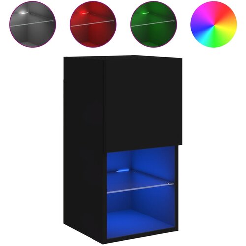 Maison Chic TV omarica - TV stojalo - Televizijska omarica z LED lučkami črna 30,5x30x60 cm, (21699040) Slike