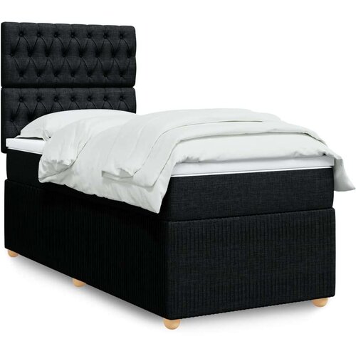 vidaXL Box spring postelja z vzmetnico črna 80x200 cm blago Cene
