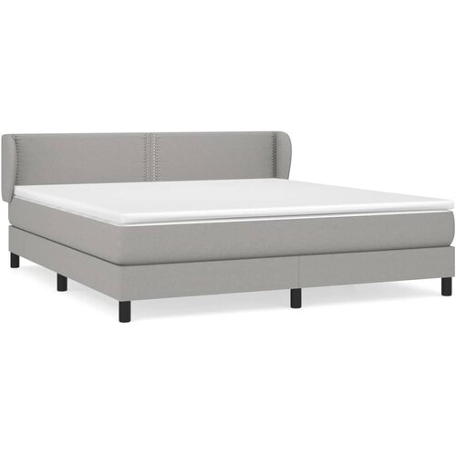  Krevet s oprugama i madracem svjetlosivi 180x200 cm od tkanine Slike