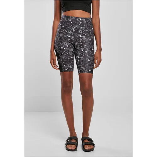 Urban Classics Women's High Waist Tech Mesh AOP Cycle Shorts blackuniverse