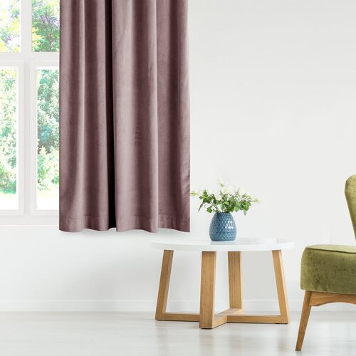 Restilo Svetlo rjava žametna zavesa za delno zatemnitev 140x270 cm Eyelets &amp;ndash; Slike