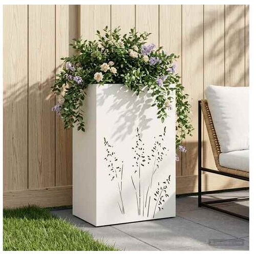 vidaXL Vrtna saksija Bijela 50 x 30 x 75 cm Čelična vrata - Bijela 50 x 30 x 75 cm 1 Cijene