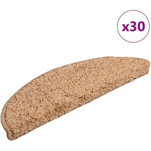 VidaXL Prostirke za stepenice 30 kom 56x17x3 cm bež poluokrugle - Bež 56 x 17 x 3 cm 30 Bež Slike