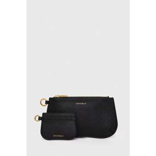 Coccinelle Usnjena torbica za okoli pasu ženska, črna barva