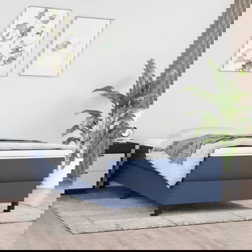 VidaXL Madrac s džepičastim oprugama plavi 120x190x20 cm od tkanine Slike