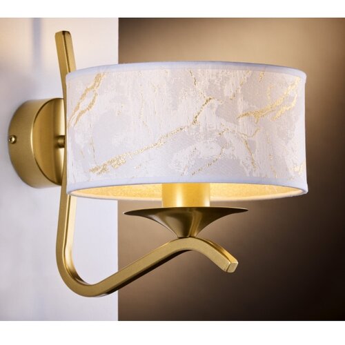Jupiter 2111 - zidna lampa kaszmir 1xE27/15W/230V bela/zlatna/dekor mermera Slike