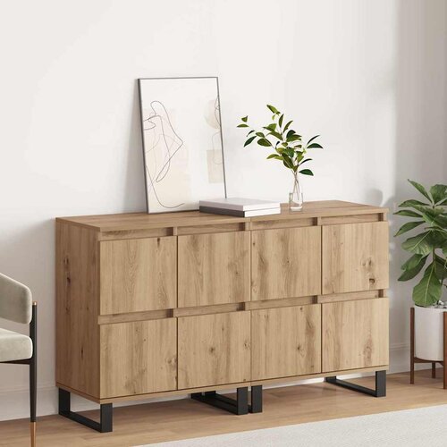 vidaXL Stranske omare 2 pcs artisan hrast 120 x 35 x 70 cm Cene