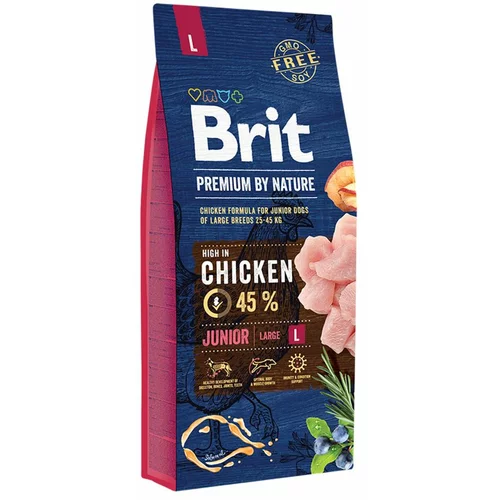 Brit Premium By Nature Junior Large piletina, 15 kg