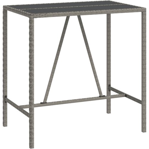  5-dijelni vrtni barski set od poliratana s jastucima sivi Siva 110 cm table length Slike