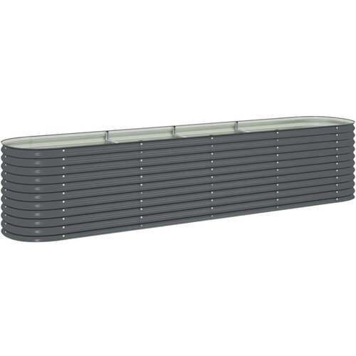 vidaXL Visoka greda 400x80x81 cm pocinkano jeklo siva Cene
