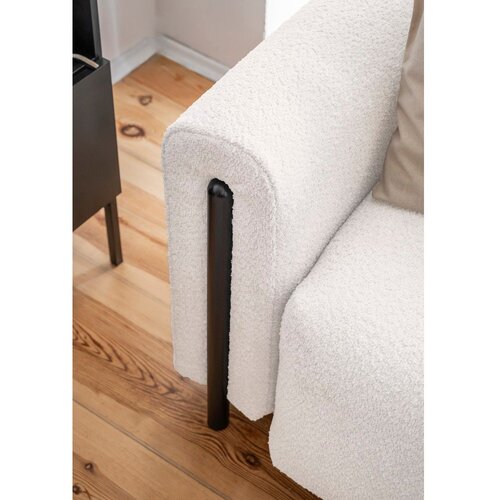 ELTAP Krem sklopiva/s prostorom za odlaganje sofa od boucl&amp;eacute; tkanine 244 cm Arcadova &amp;ndash; Slike