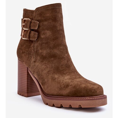 Kesi Suede Heeled Shoes Olive Makeline Cene