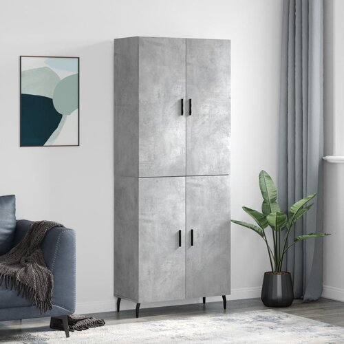 vidaXL Visoka komoda siva betona 69 5x34x180 cm od konstruiranog drva Cijene