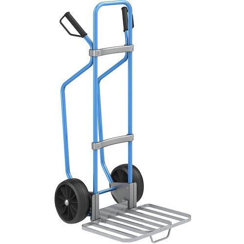 eurokraft pro voziček za prevoz vreč z drsnimi sanmi, modre barve, nakladalna površina za pakete šxg 430 x 450 mm, pocinkana izvedba, z ročajem, koles Cene