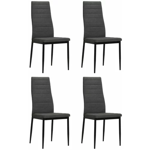  Blagovaonske stolice od tkanine 4 kom tamnosive