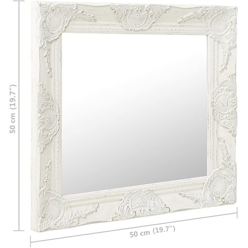  Zidno ogledalo u baroknom stilu 50 x 50 cm bijelo Slike