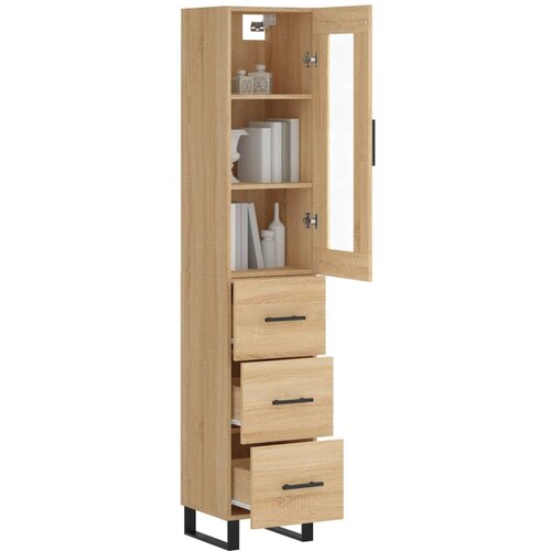  Visoka komoda hrasta sonome 34,5x34x180cm od konstruiranog drva Slike