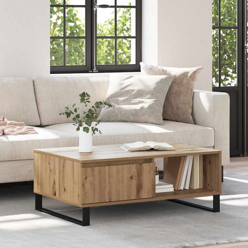 vidaXL Klubska miza artisan hrast 90 x 60 x 35 cm Konstruiran les Cene