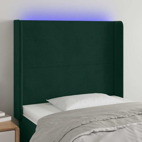  LED uzglavlje tamnozeleno 93x16x118/128 cm baršunasto Cene
