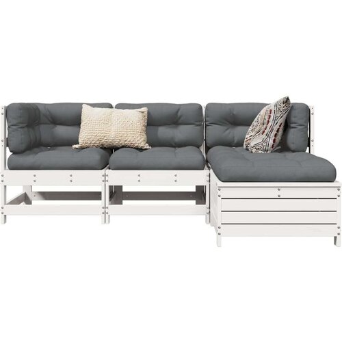 4-dijelni set vrtnih sofa od masivne borovine bijeli Cijene