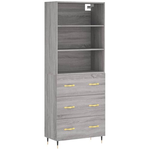 Maison Chic Visoka Komoda - Predalnik siva sonoma 69,5x34x180 cm inženirski les, (21720976) Cene