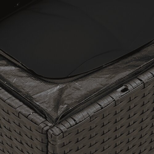  7-dijelni set vrtnih sofa od poliratana s jastucima crni Crna 289 x 124 x 69 cm Slike