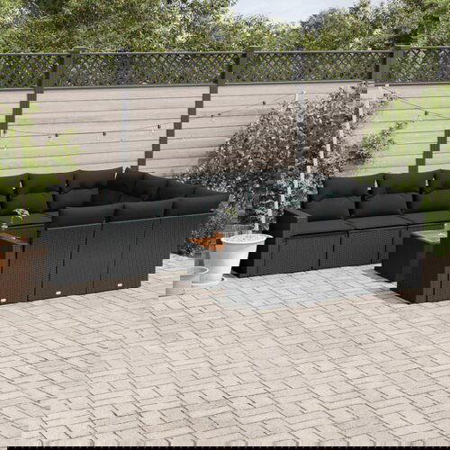 vidaXL 11-dijelni set vrtnih sofa od poliratana s jastucima crni Cijene