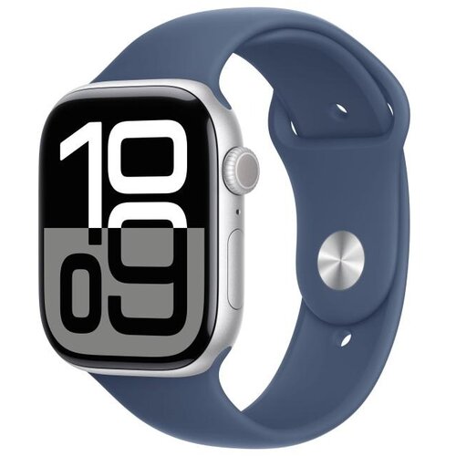 Apple watch 10 46mm gps alu sport m/l silver/denim Slike