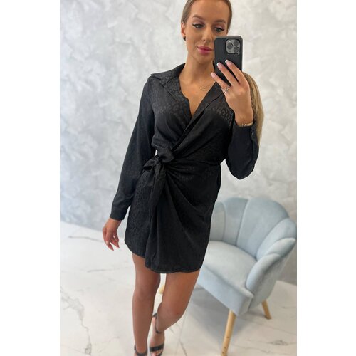 Kesi Black dress with tie at waist Slike