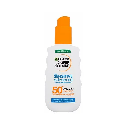 Garnier Ambre Solaire Sensitive Advanced Hypoallergenic Spray SPF50+ sprej za zaščito pred soncem za telo 150 ml