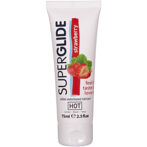 Hot Superglide Edible Waterbased Lubricant Strawberry 75ml Cene
