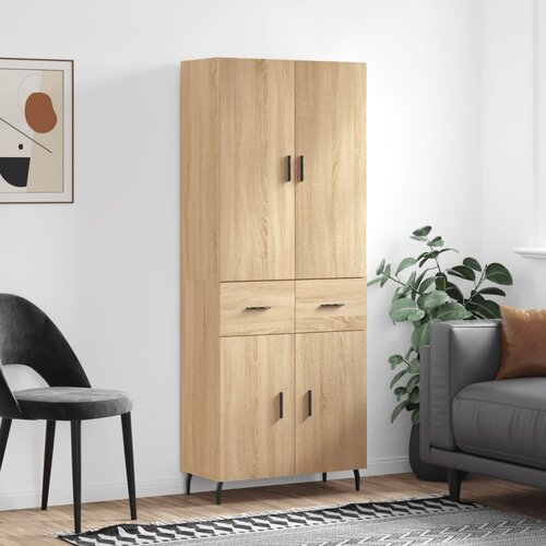 vidaXL Visoka komoda sonoma hrast 69,5x34x180 cm inženirski les Cene