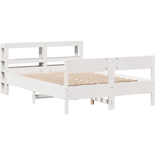 VidaXL Okvir kreveta bez madraca bijeli 140x200 cm od masivne borovine Slike