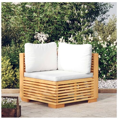  Kutna vrtna sofa s krem jastucima od masivne tikovine Cijene