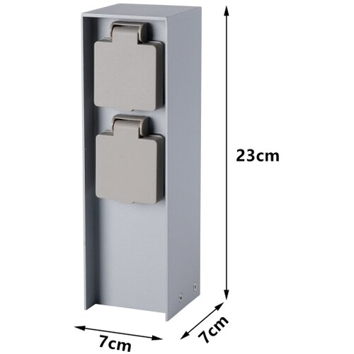 Brilagi Spoljni stub za utičnice PILLAR 2Z SCHUKO 230V IP44, srebrne boje Slike