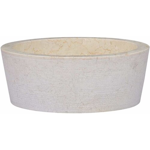 vidaXL umivalnik krem Ø40x15 cm marmor Cene