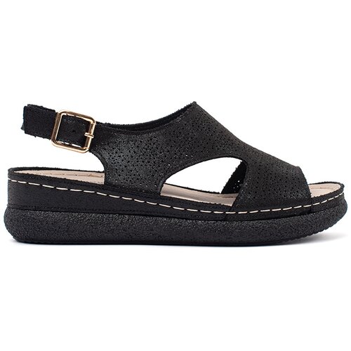GOODIN Black sandals on a light platform Cene