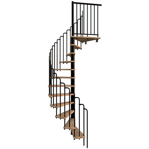 Minka Spiralno stopnišče Paris (Premer: 140 cm, Črne barve, Barva stopnice: Bukev rjava, Višina nadstropja: 282 cm) Cene