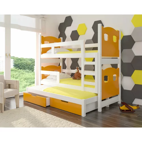 ADRK Furniture krevet Leticia 75x180 cm s dodatnim ležajem - bijela